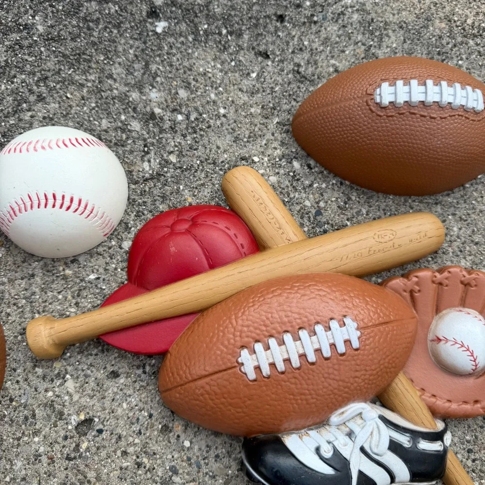 70s/80s Vintage Burwood Homco Sports Wall Decor 3D USA Made Plastic 13 Pieces